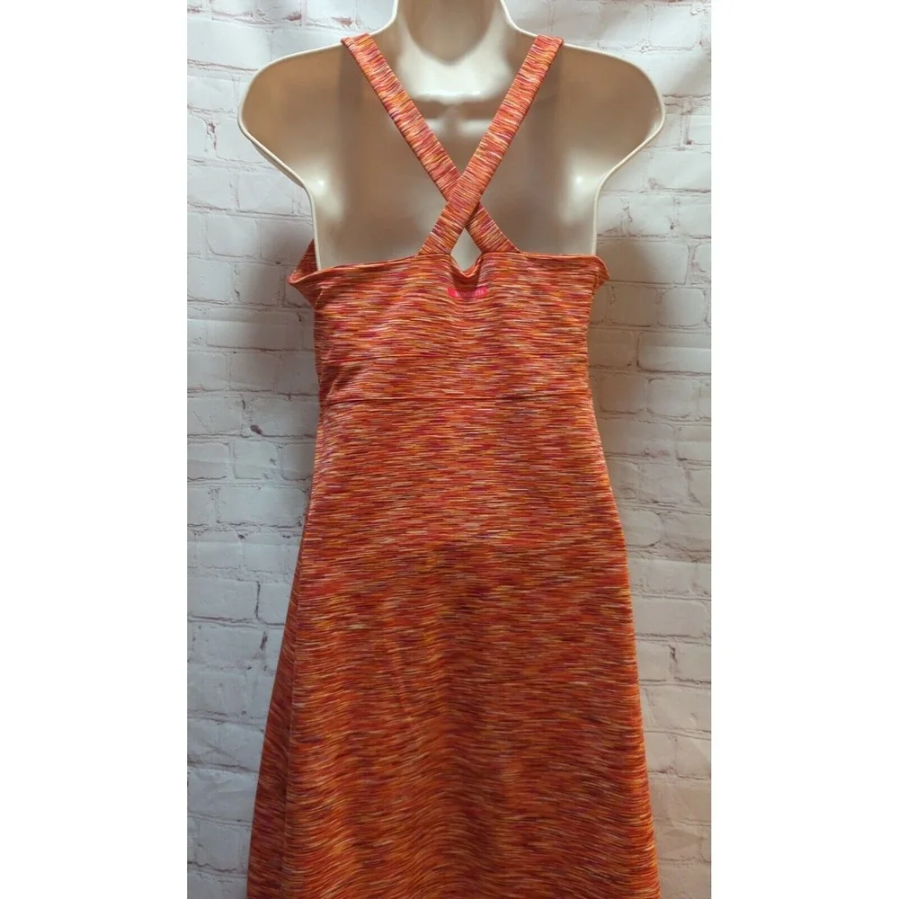 Mondetta activewear criss-cross strap tank dress medium red orange shelf bra - Picture 4 of 13